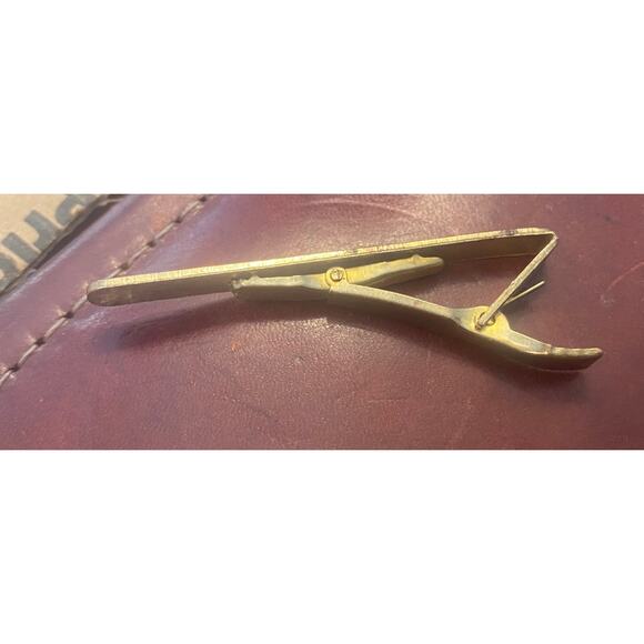 VTG 2 1/4" Tie Bar,Gold Tone with Monogram "RC" - Picture 2 of 3